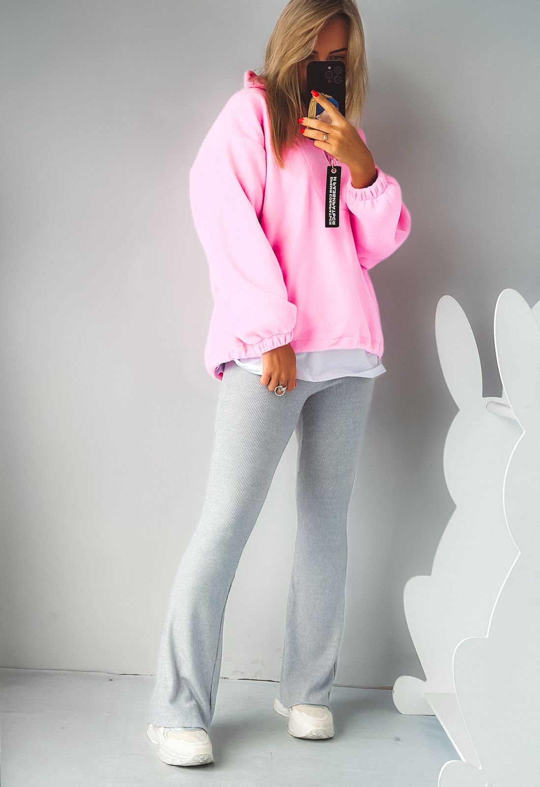 Лосины клёш серый меланж