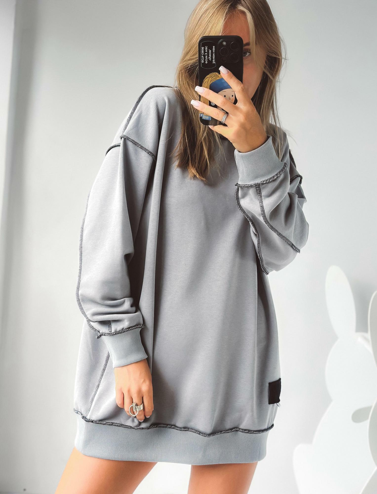 Балахон COLORS пепел + строчка черная