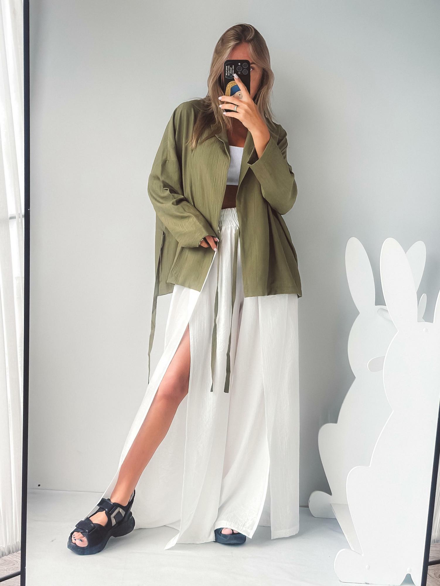 Комплект БРИЗ белая вискоза + оливка вискоза