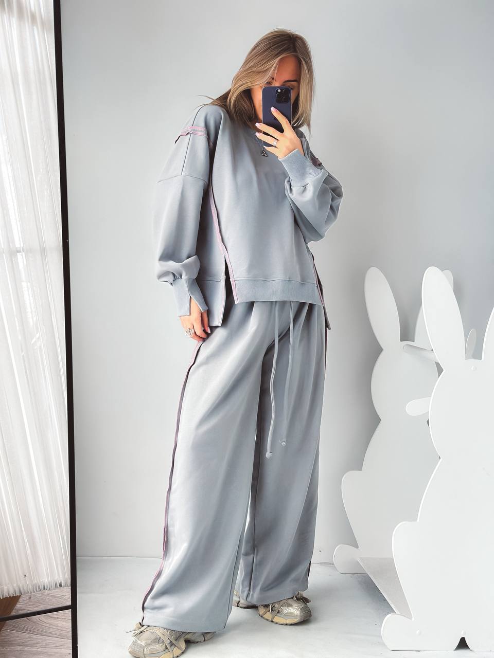 Комплект “ОВЕРИЩЕ 2.0» пепел / строчка пудра