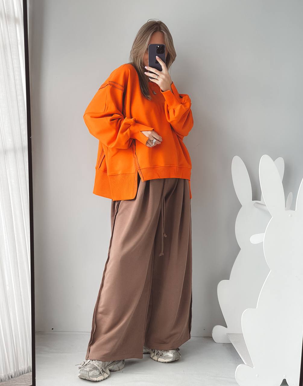 Комплект “ОВЕРИЩЕ 2.0»  мокко / оранж строчка мокко