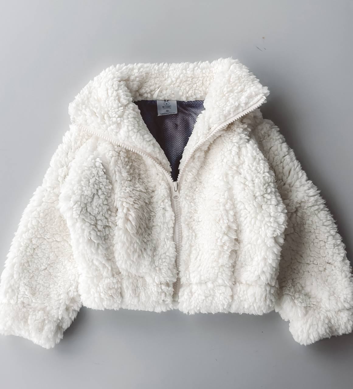 Толстовка  "Плюш" молочная с молнией до конца