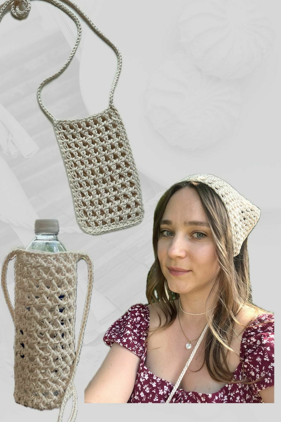 МК 3 аксессуаров "Pixel"  по вязанию спицами без привязки к плотности в видео формате.