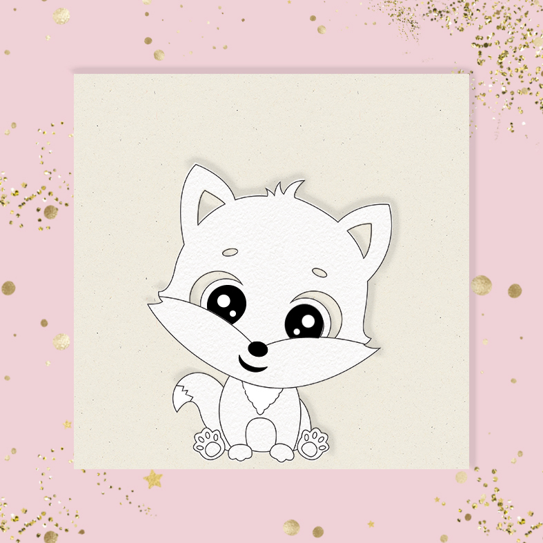 Заготовка для тиснения с элементами из термотрансферной пленки "Лисенок"