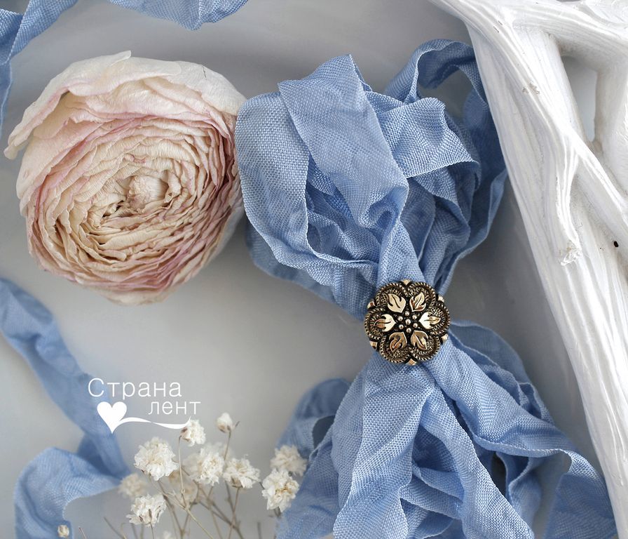 Шебби -лента Тихая синева
