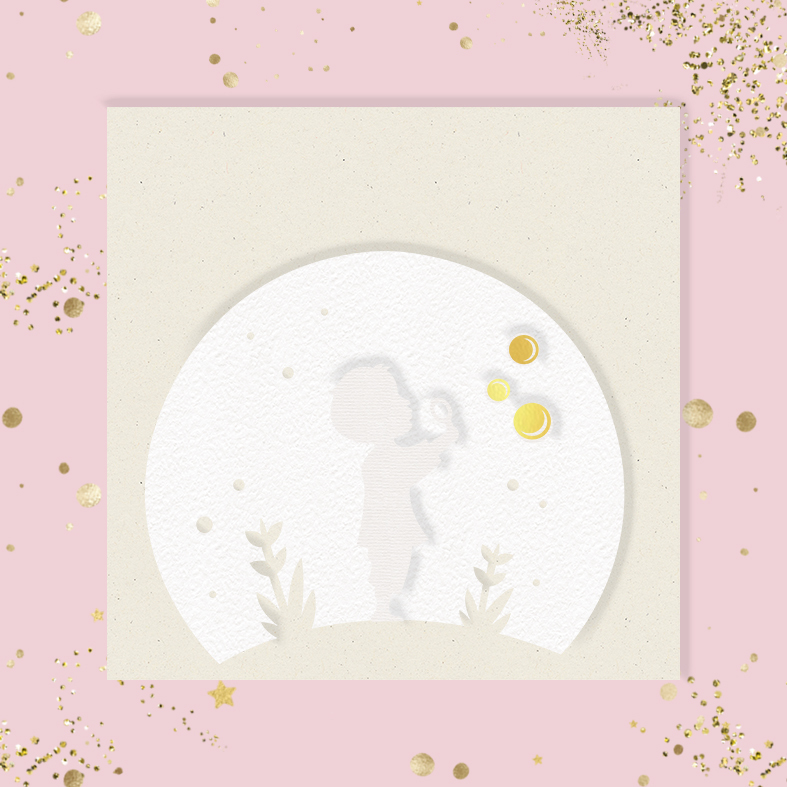 Заготовка для тиснения с элементами из термотрансферной пленки "Мыльные пузыри Мальчик"