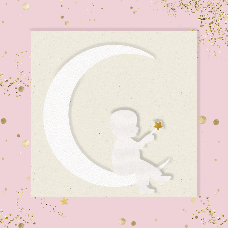 Заготовка для тиснения с элементами из термотрансферной пленки "Малыш на луне"