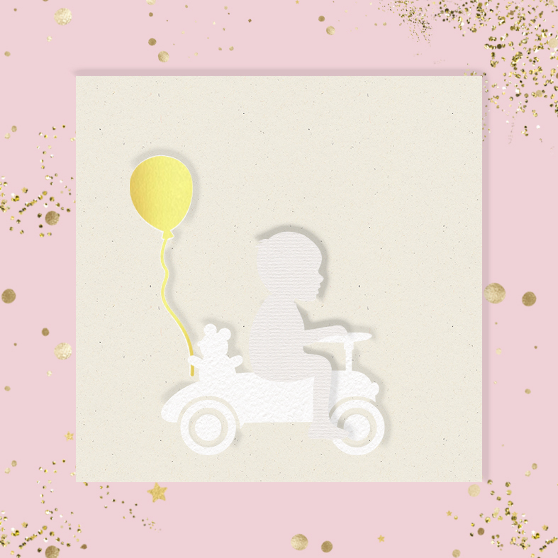 Заготовка для тиснения с элементами из термотрансферной пленки "Малыш с шариком"