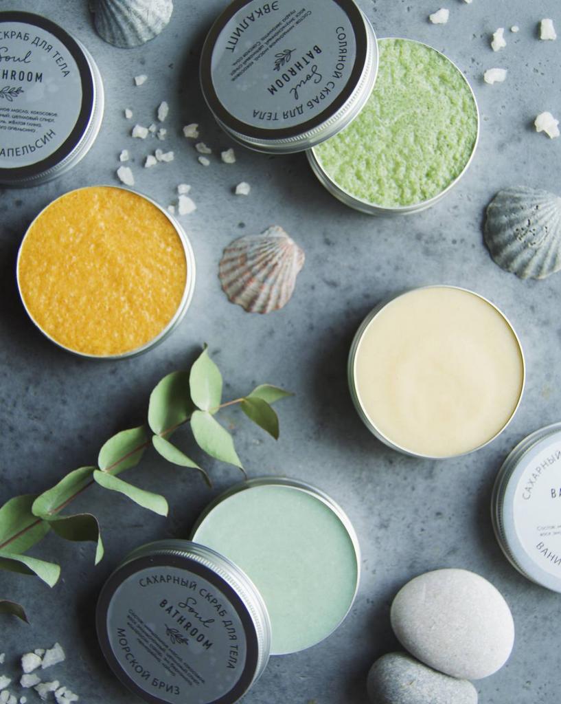 Сахарный скраб для тела  "Ванильный лимон"