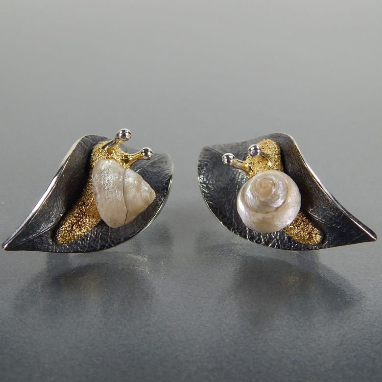 Серебряные серьги с морскими ракушками