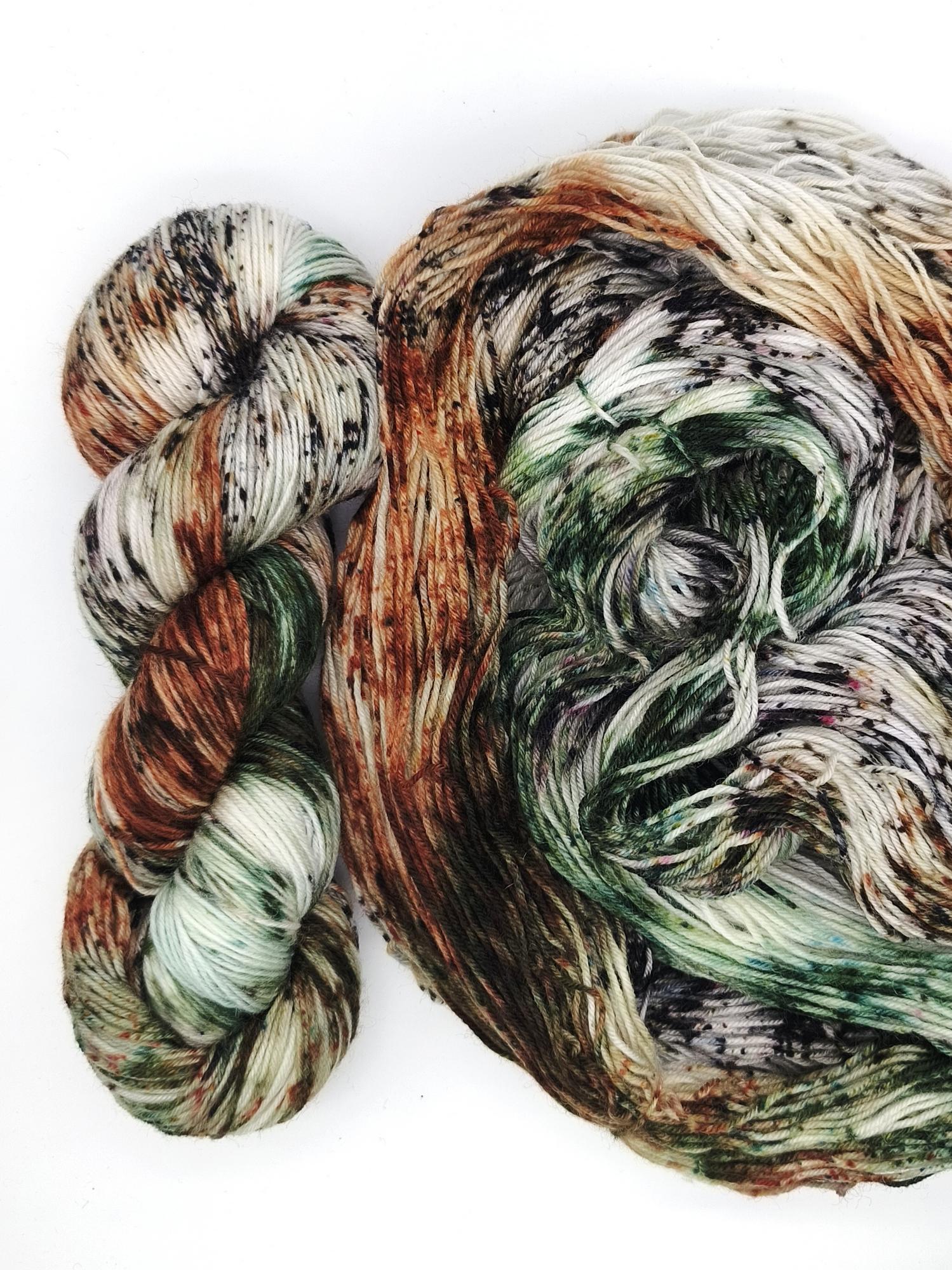 Пряжа ручного окрашивания, 100 гр/420 м, 75% меринос, 25% ПА, 11420