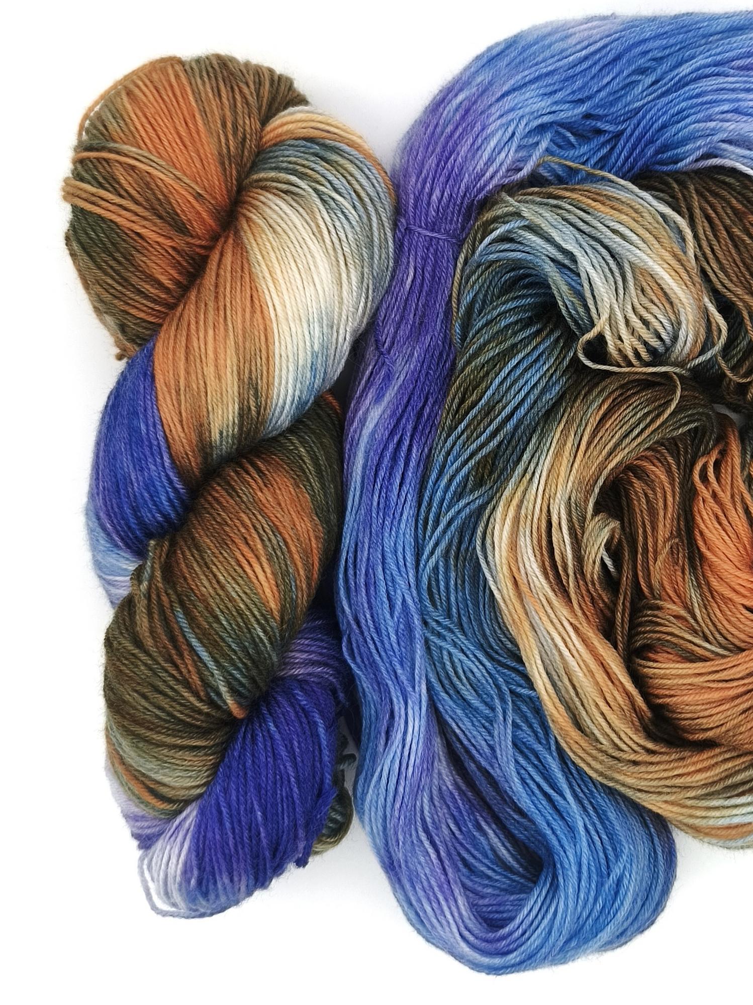 Пряжа ручного окрашивания, 100 гр/420 м, 75% меринос, 25% ПА, 31420