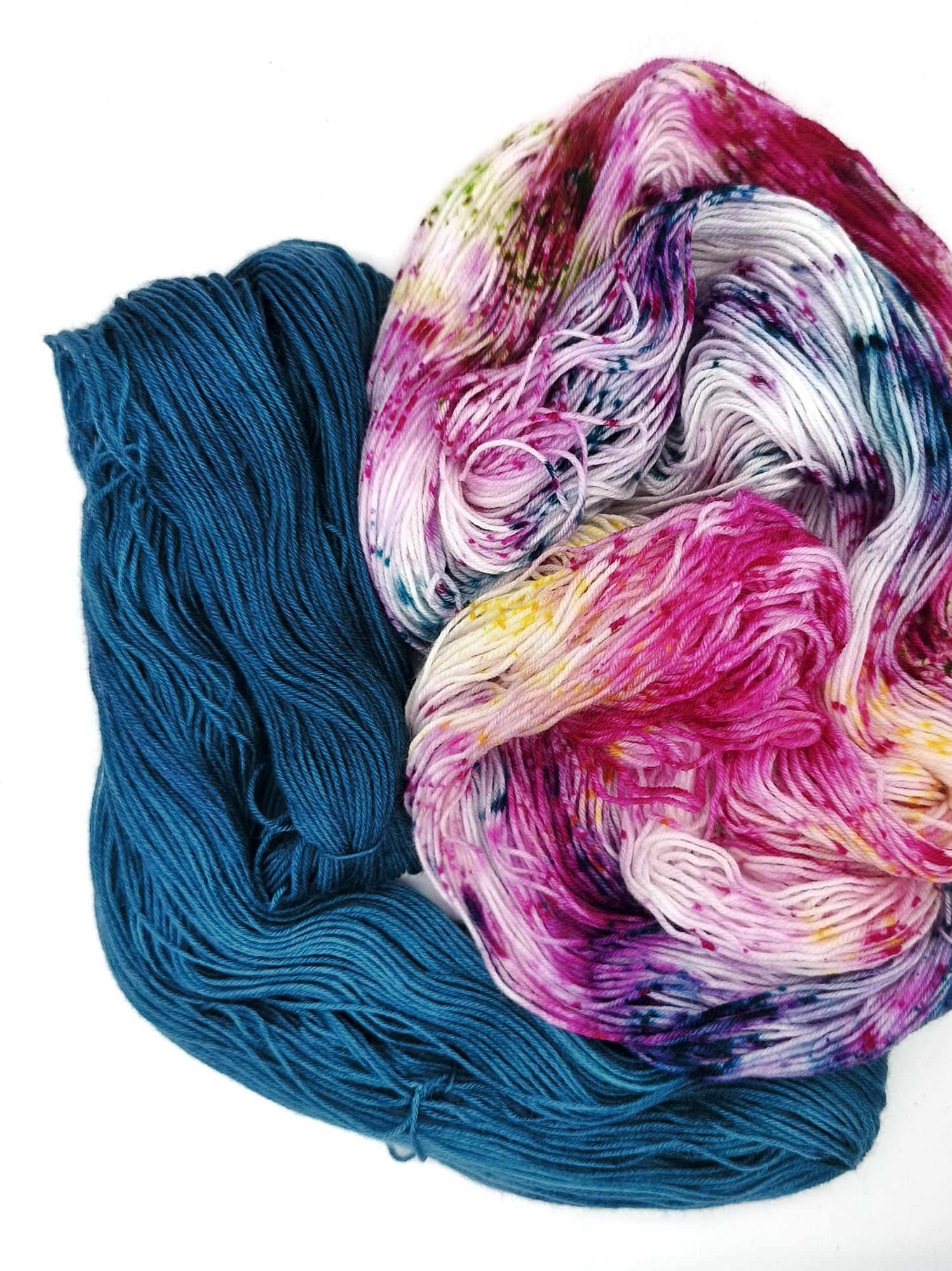 Пряжа ручного окрашивания, 100 гр/420 м, 75% меринос, 25% ПА, 27420