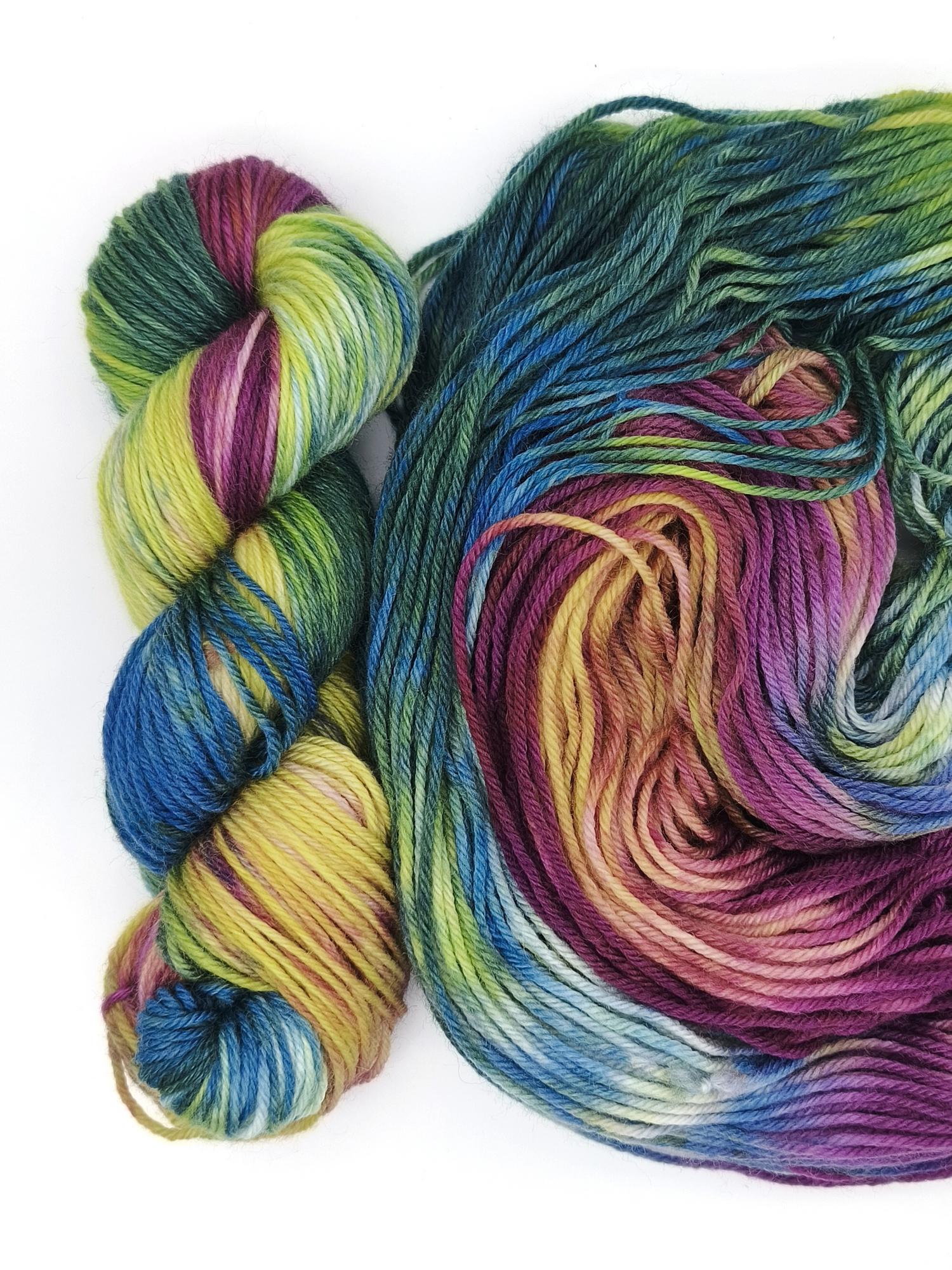 Пряжа ручного окрашивания, 100 гр/205 м, 75% шерсть, 25% ПА, 53205