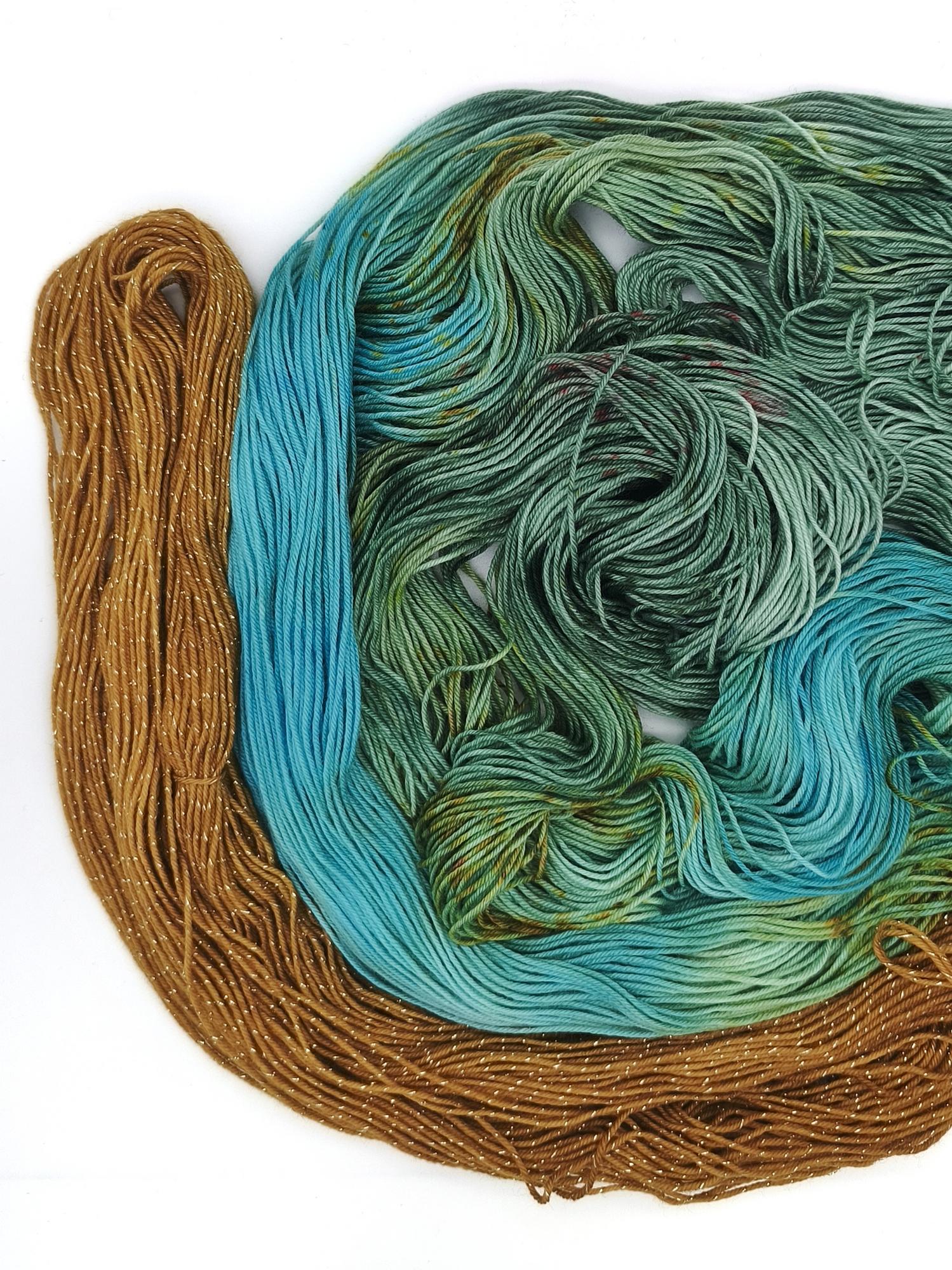 Пряжа ручного окрашивания, 100 гр/400 м, 75% меринос, 25% нейлон, 60400