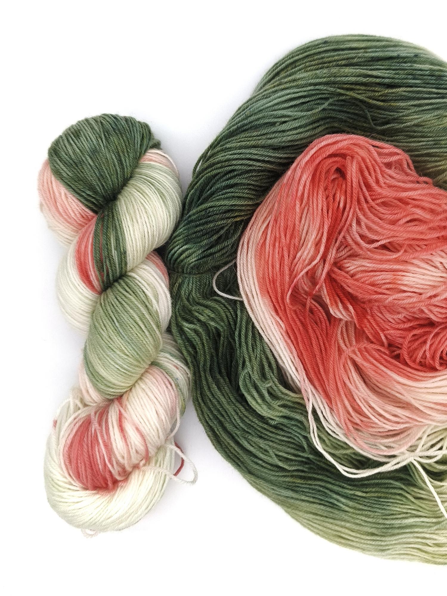 Пряжа ручного окрашивания, 100 гр/420 м, 75% меринос, 25% ПА, 129420
