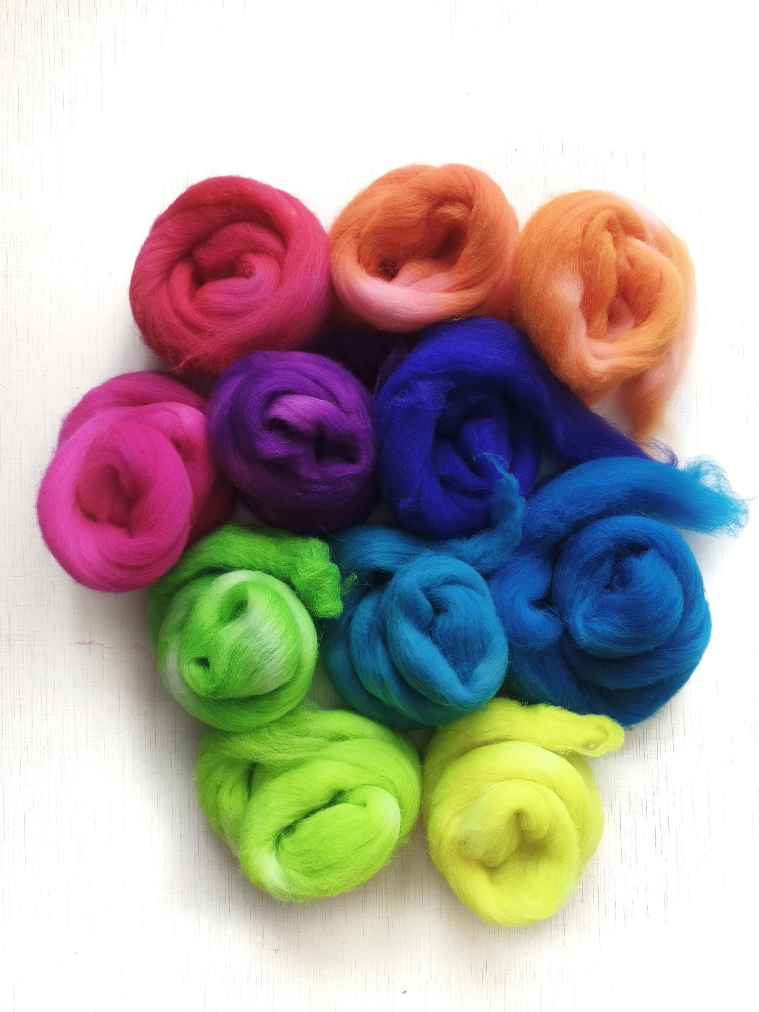 Набор шерсти для прядения и валяния, 32 мкн, Англия