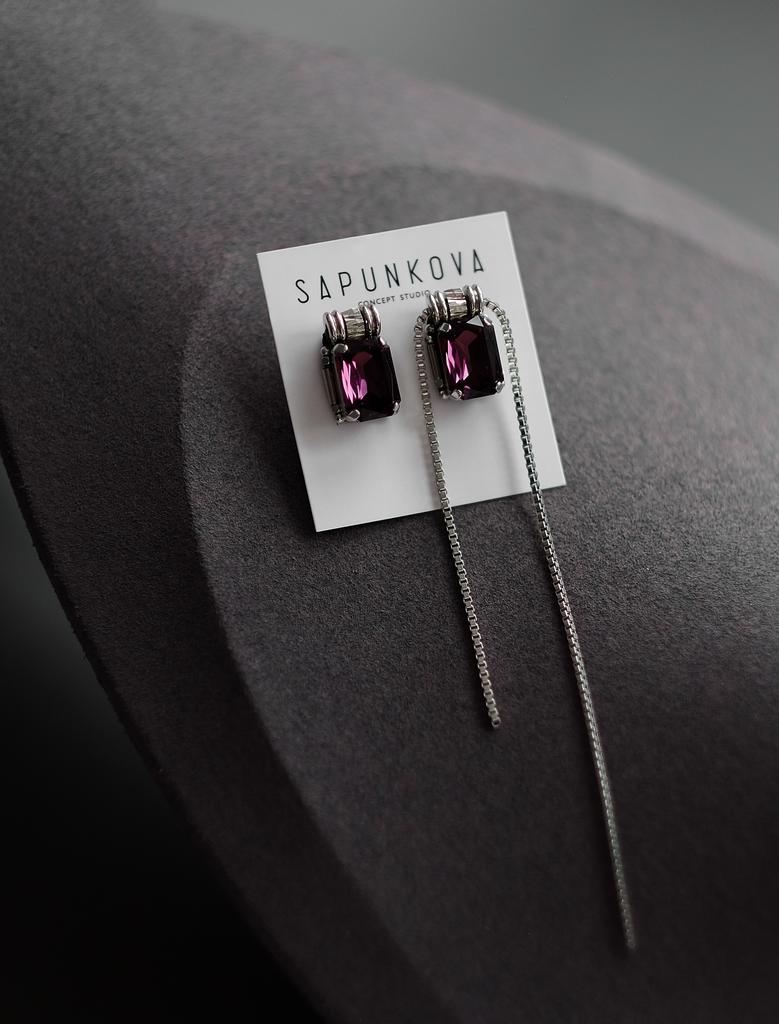 Асимметричные серьги НУАР