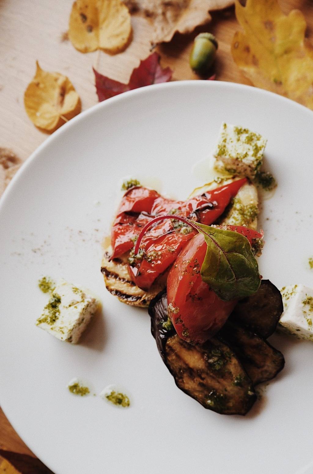 Овощи гриль с брынзой