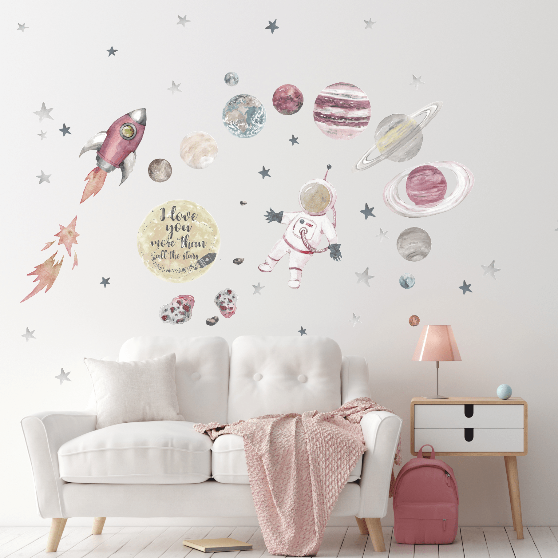 Наклейка на стену "КОСМОС ДЛЯ ДЕВОЧЕК"