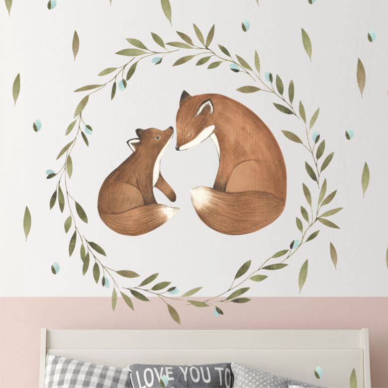 Наклейка на стену "ЛИСИЧКИ"