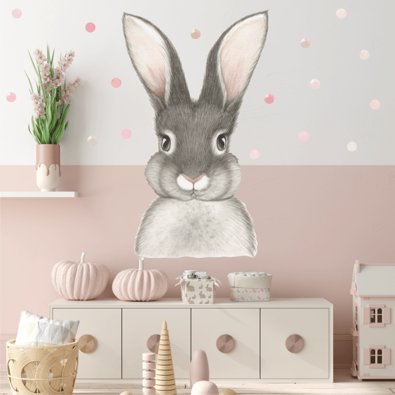 Наклейка на стену "Большой заяц"