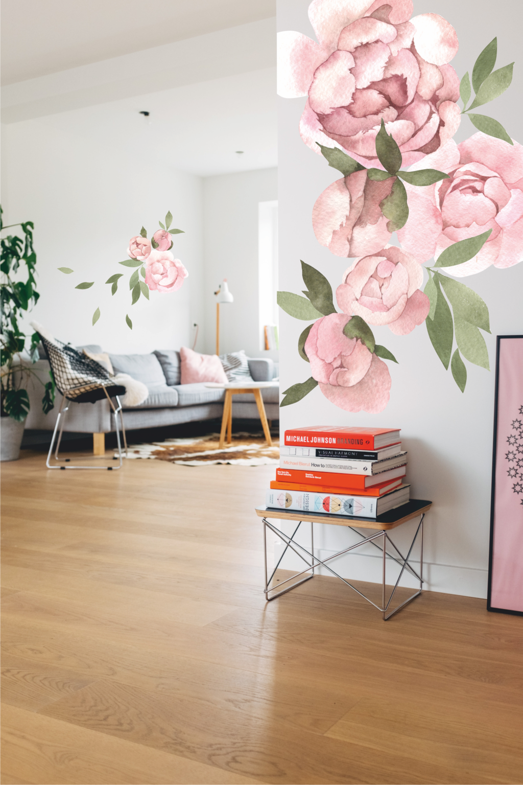 Наклейки на стену "АКВАРЕЛЬНЫЕ ПИОНЫ"