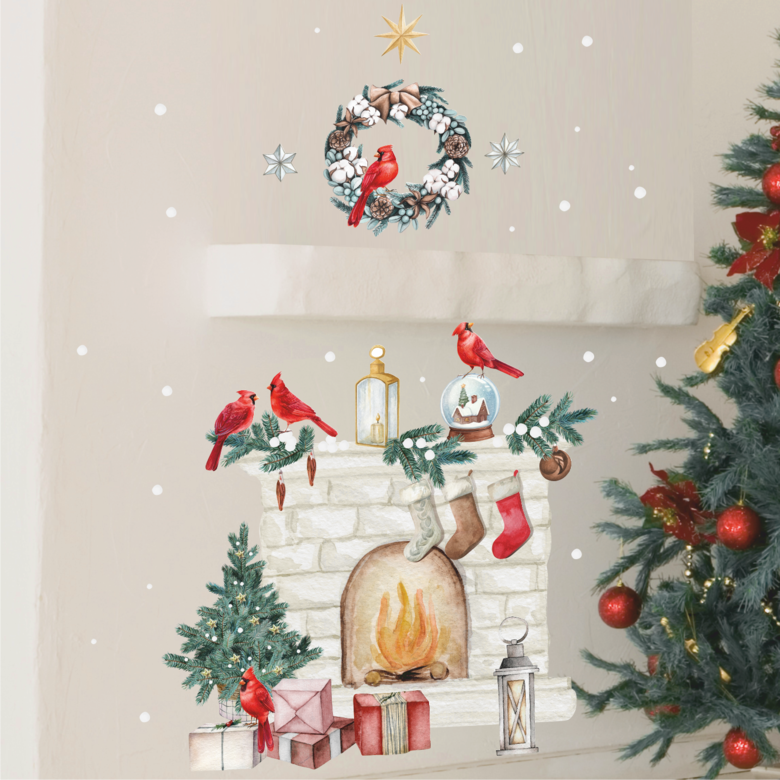 Наклейка "РОЖДЕСТВЕНСКИЙ КАМИН"