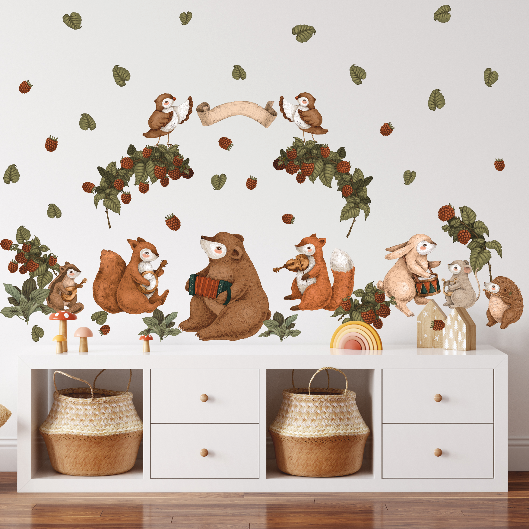 Наклейки на стену "Лесные музыканты"