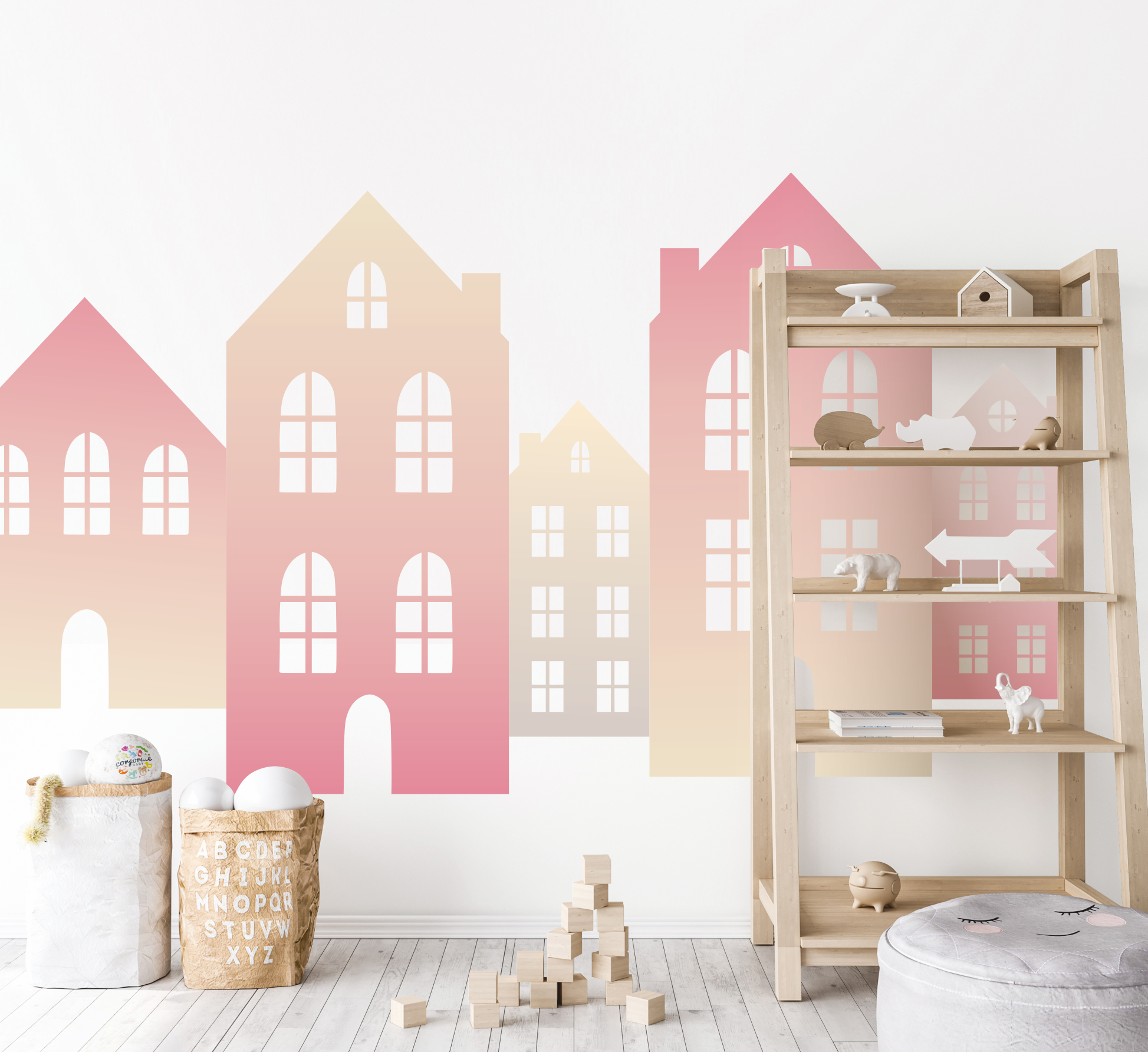 Наклейки на стену "Домики"