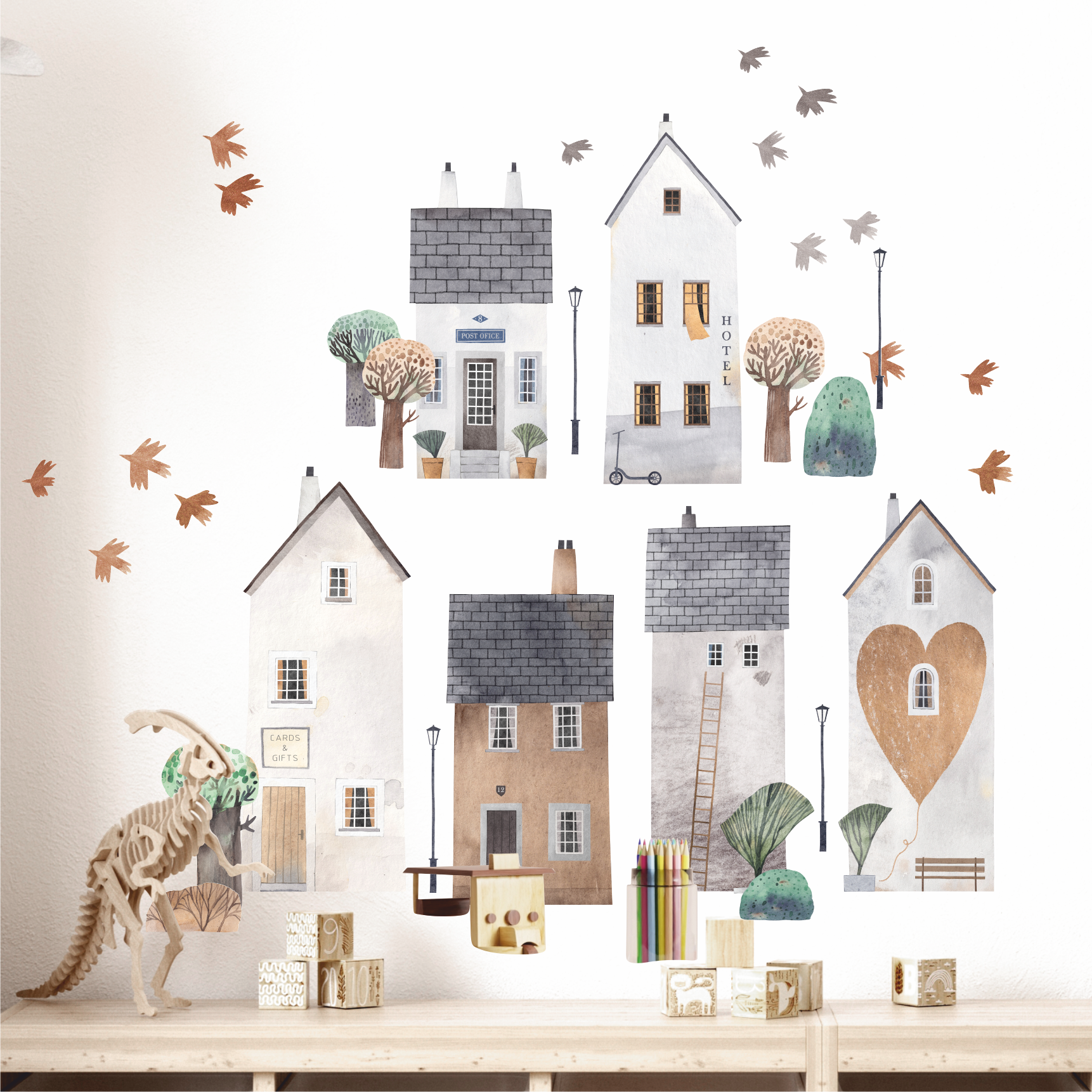 Наклейки на стену "Городок"