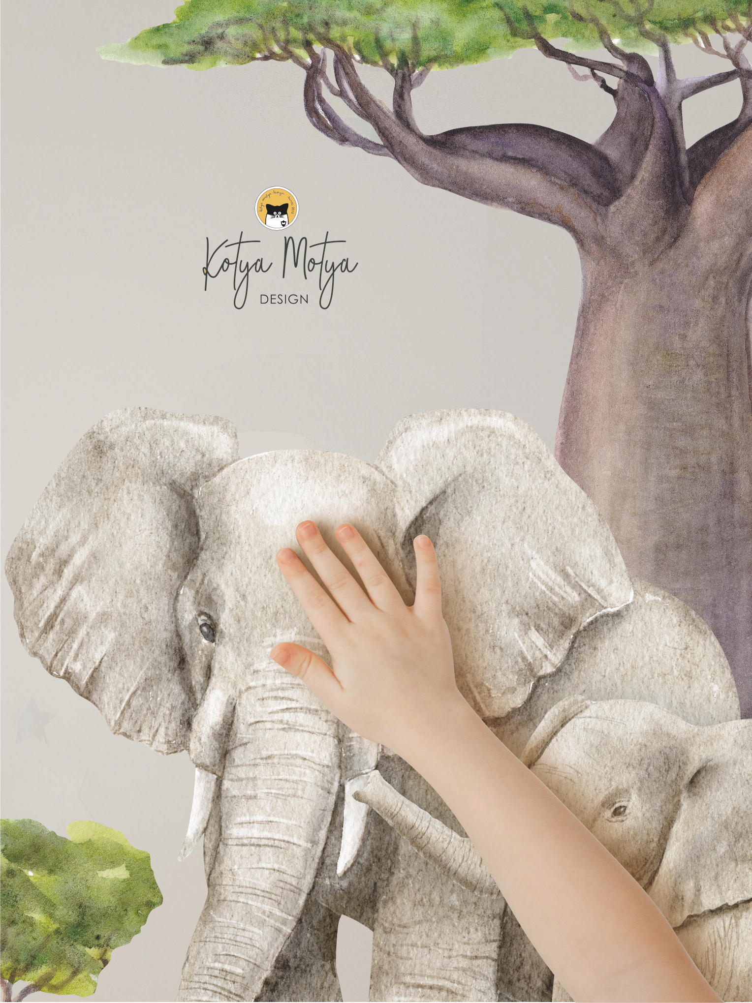 Наклейки на стену "Слоны"