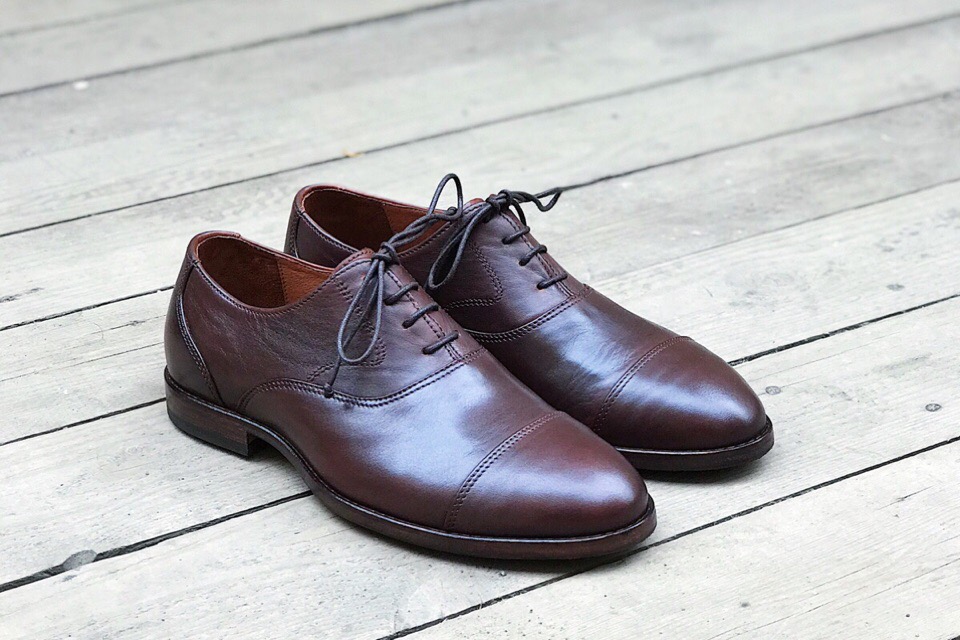 Оксфорды классические (светло-бордовые)