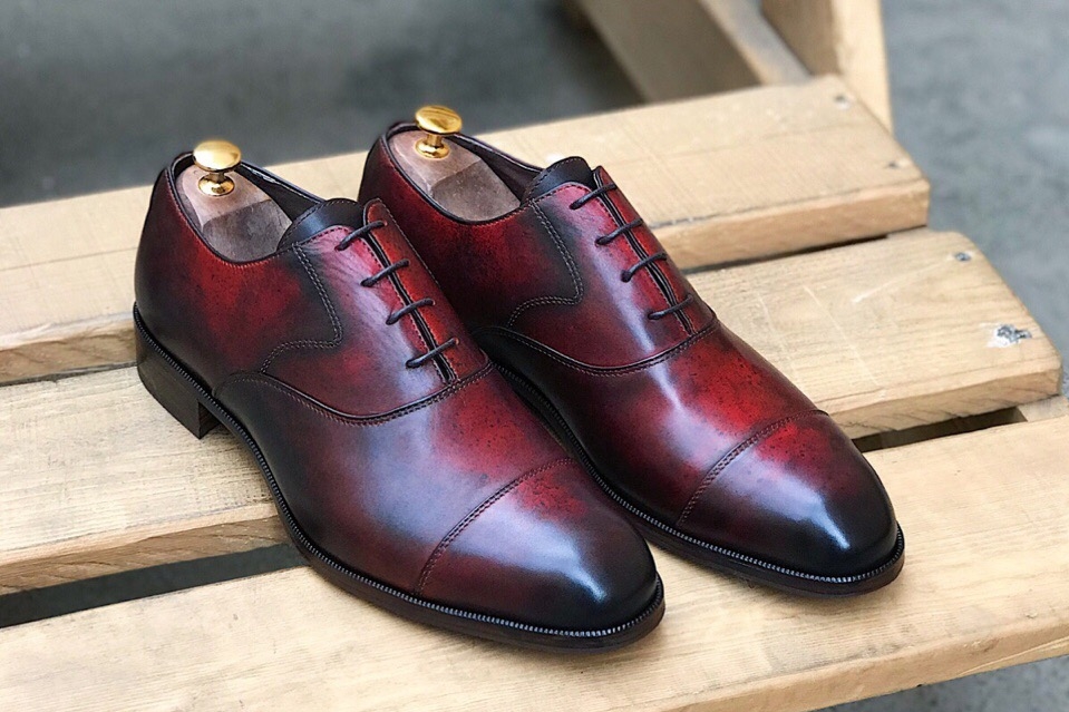 Оксфорды классические с патиной (красные и черные)