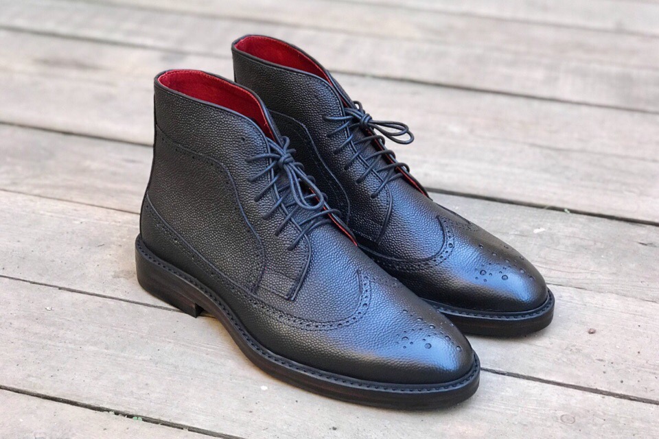 Ботинки броги на резиновой подошве