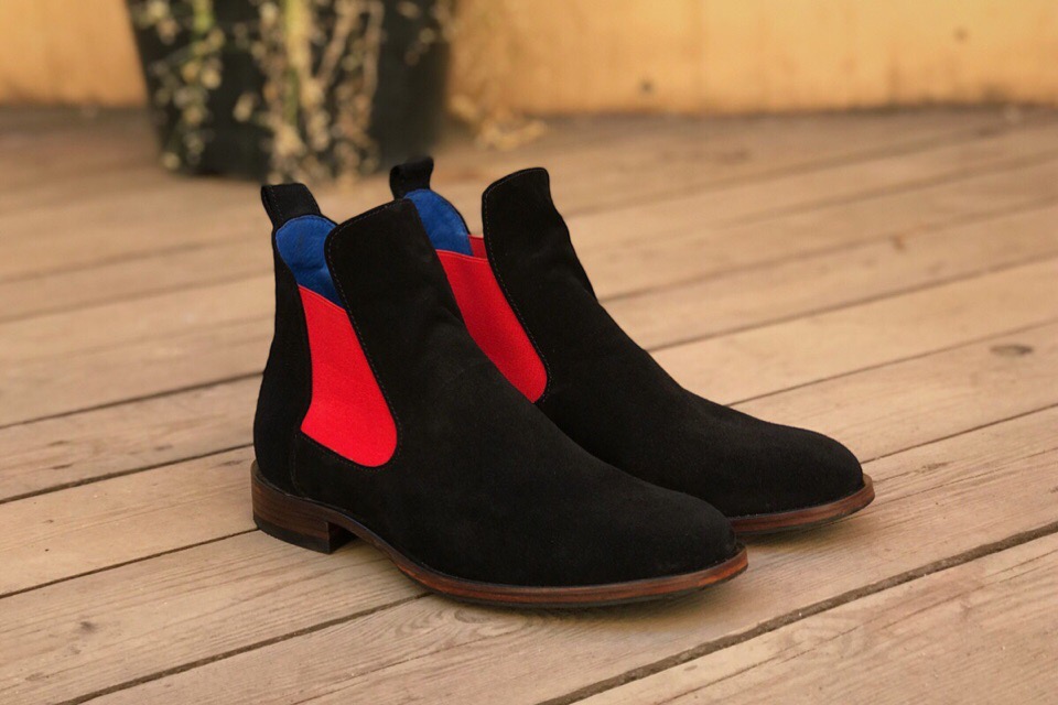 Ботинки челси замшевые