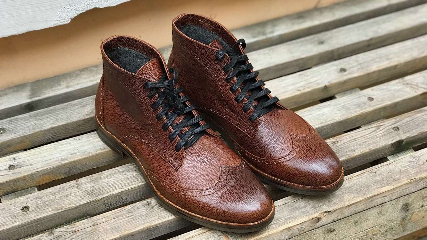 Ботинки броги на резиновой подошве