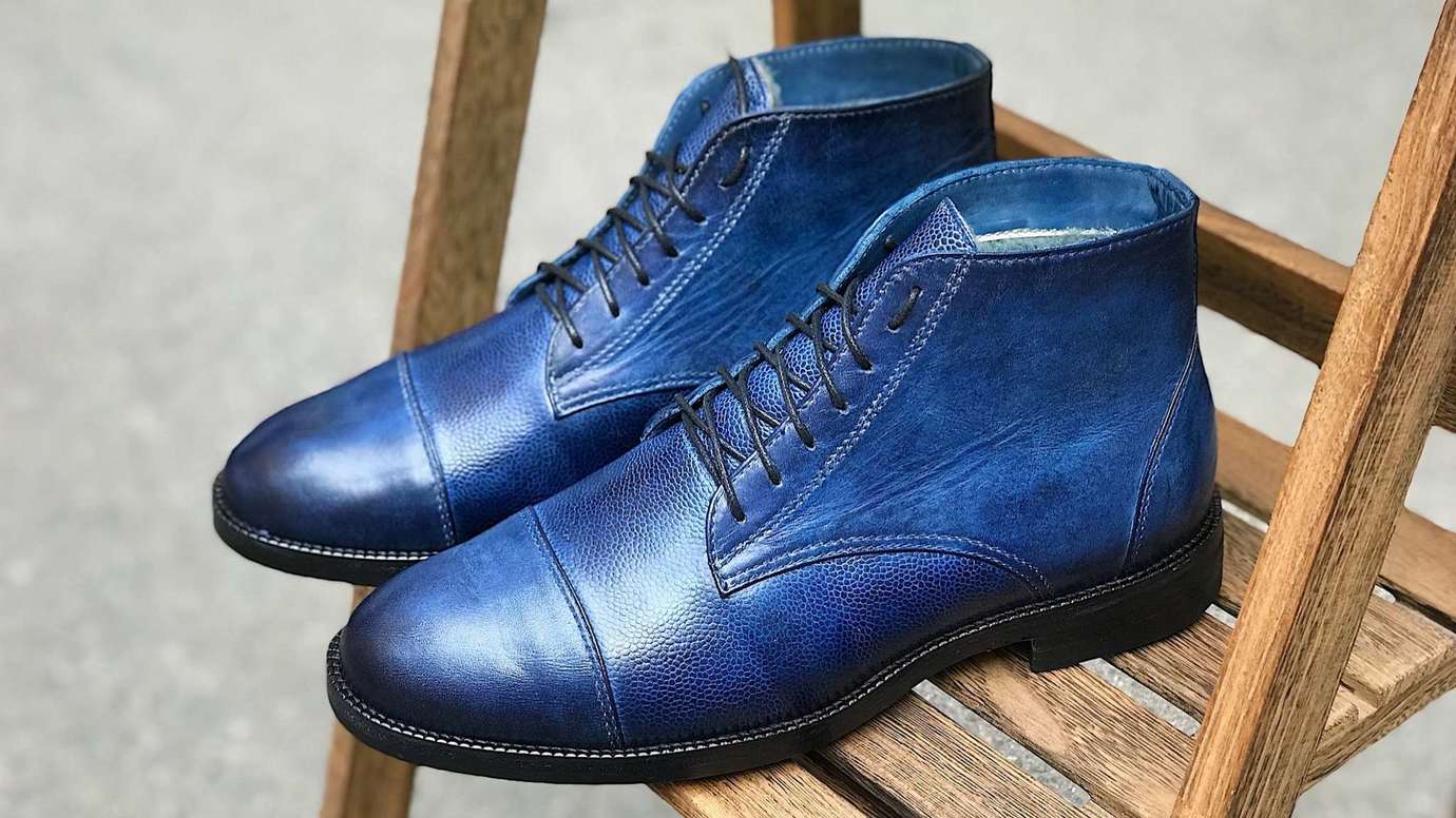 Ботинки на резиновой подошве с патиной