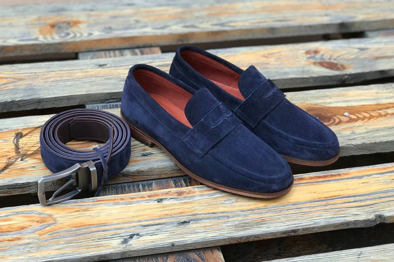 Замшевые пенни лоферы