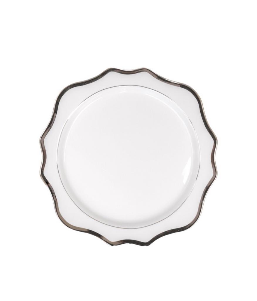 Тарелка "Гарда" подстановочная с серебряным кантом