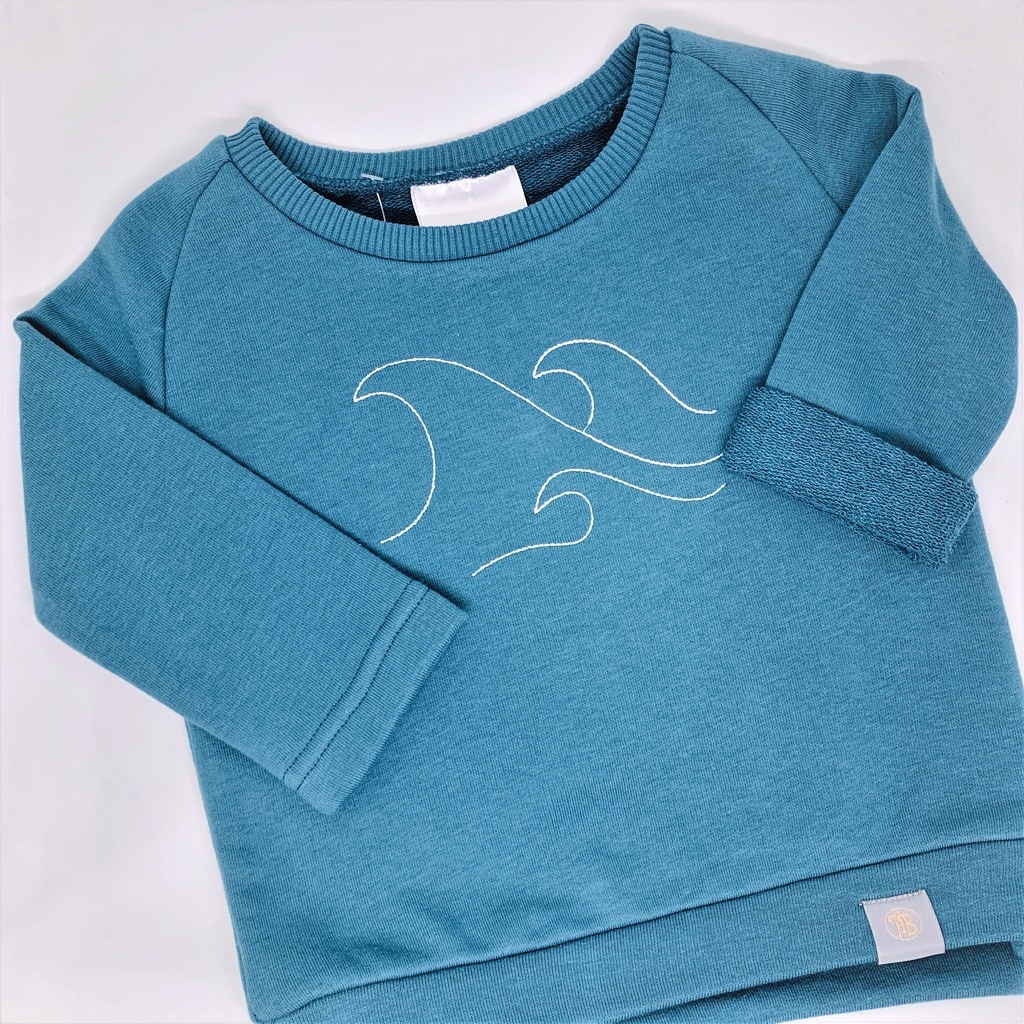 Свитшот Волна Hello,Baby (футер "петелька") р. 74-80 см - морская волна