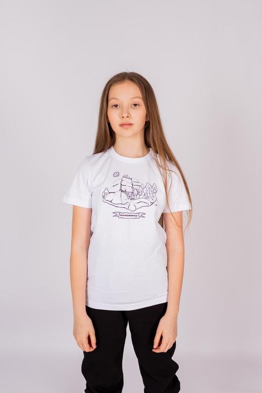 Футболка "Столбы" (худ. Латынцев Станислав) от "ЯЛК" (1-12 лет) - белый