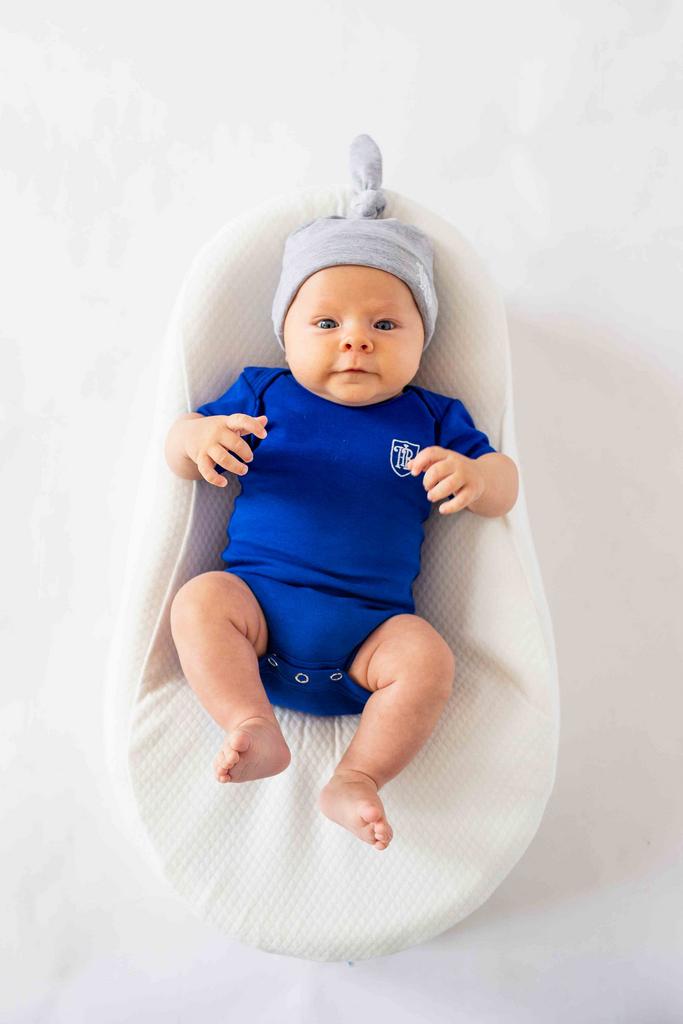 Бодик "Hello,Baby" с коротким рукавом - василёк р. 0-12 мес