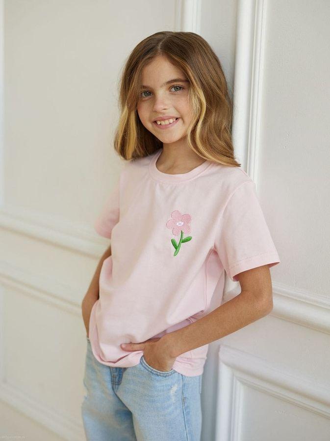 Футболка "Flower" от "RNBW" - р. 116, 122 - розовый