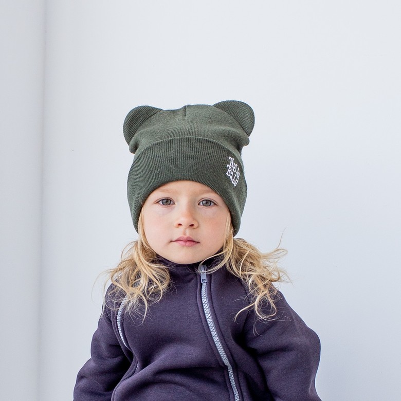 Шапка с ушками "HelloBaby" шерсть/акрил р. 6/24 мес -LIGHT- цвета разные