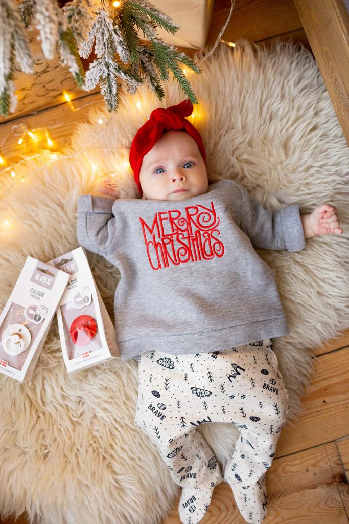 Свитшот "Рождество" (р. 62-68 см) - серый меланж