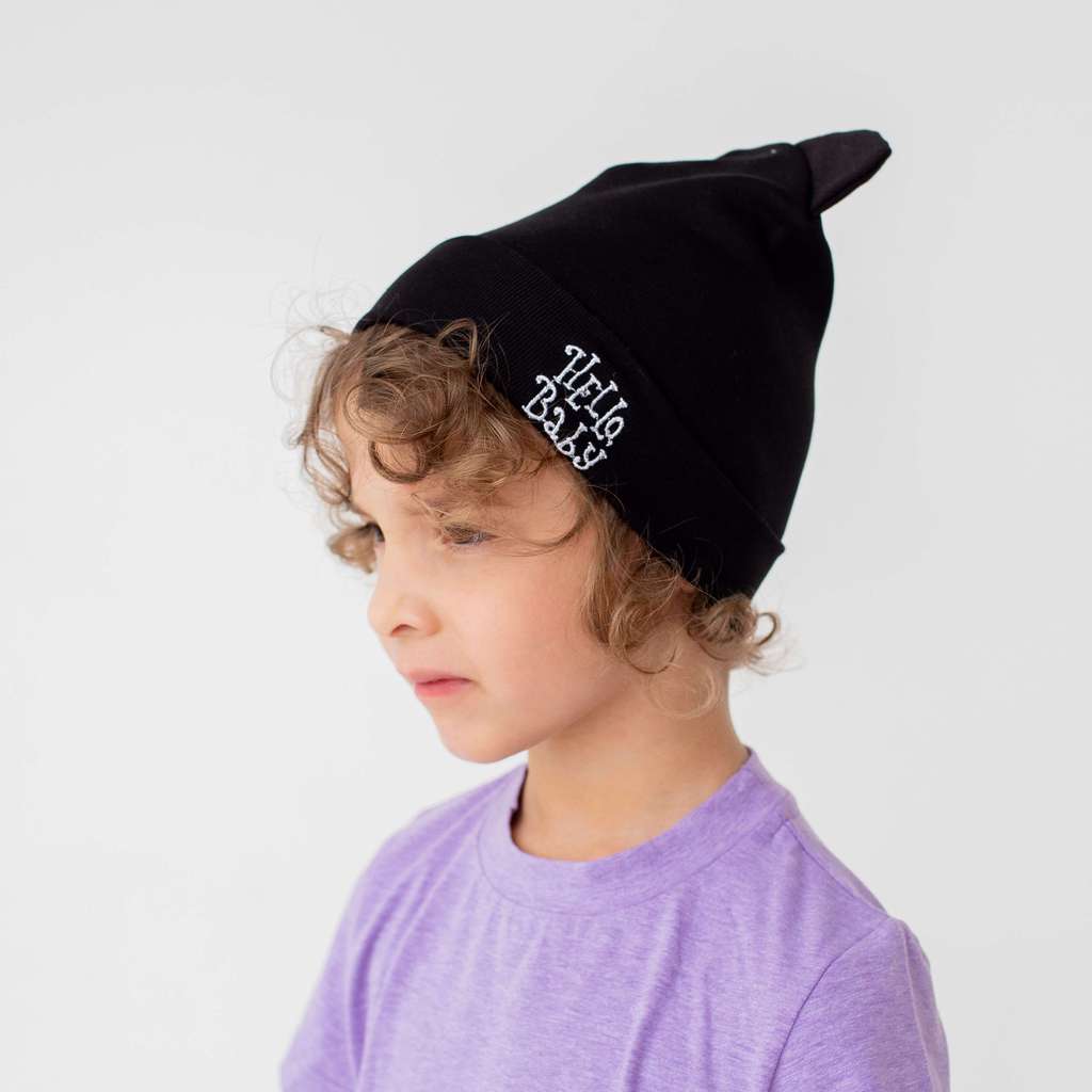 Шапки хлопковые Hello,Baby р. 3/10 лет - с ушками - цвета разные