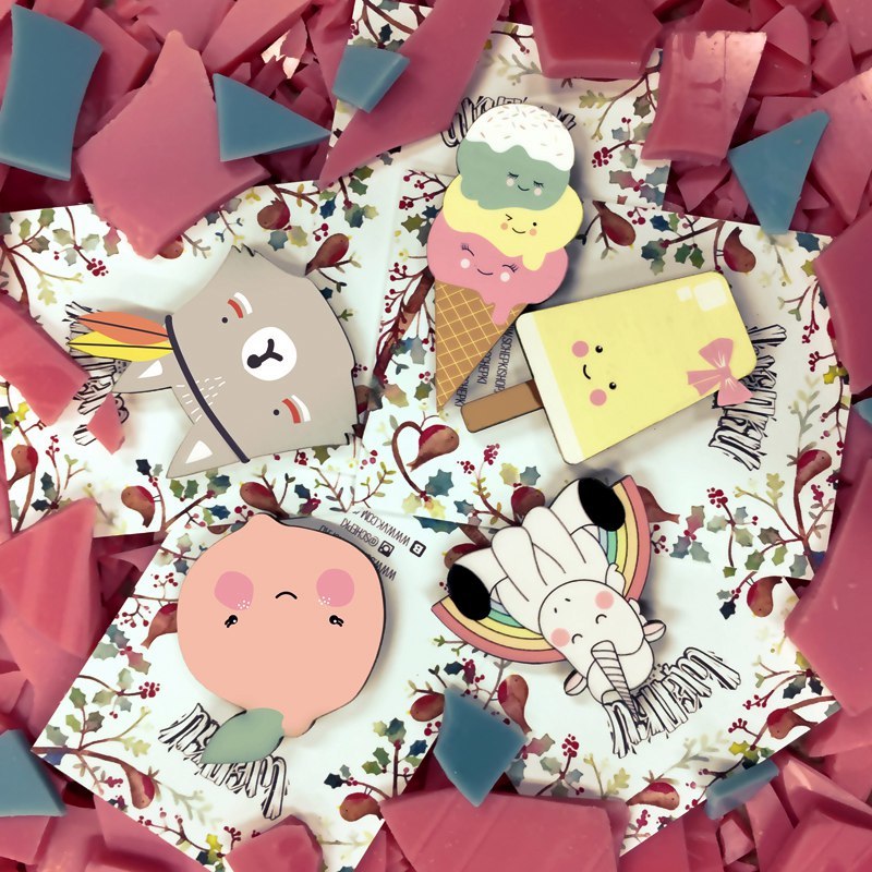 Значок-брошка из дерева "Щепки" - разные