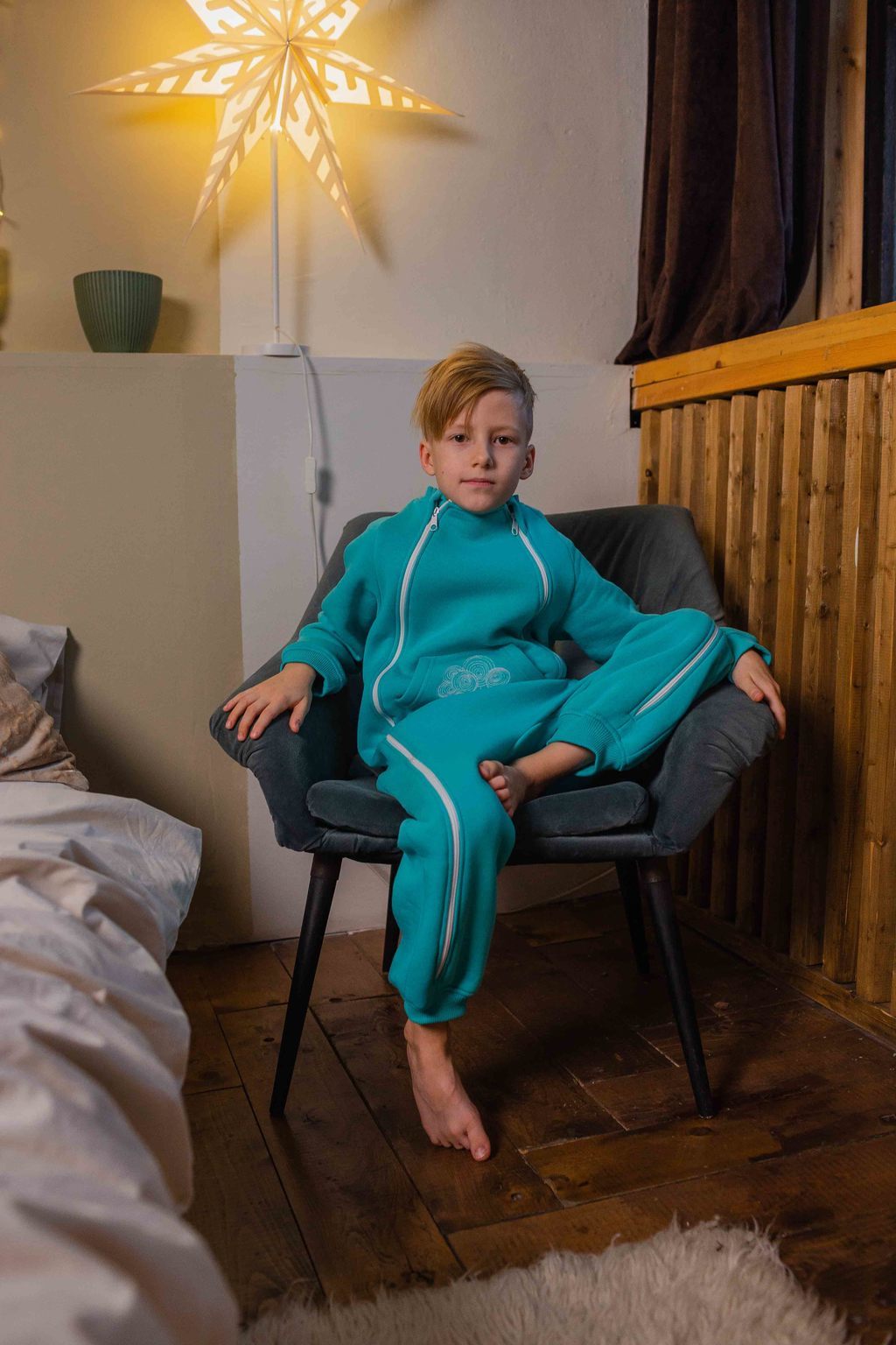 Комбинезон на молниях "Гром и молния" - минт р. 110-116 см