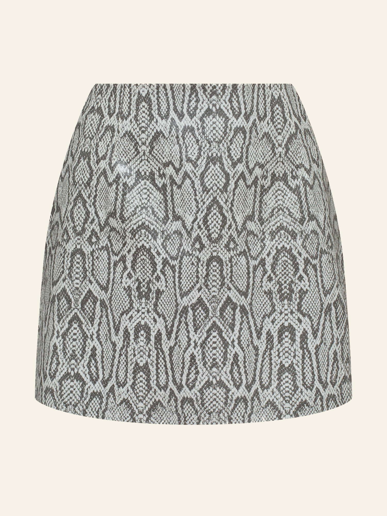 Мини-юбка из эко-кожи в сером цвете